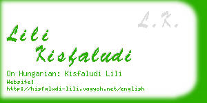 lili kisfaludi business card